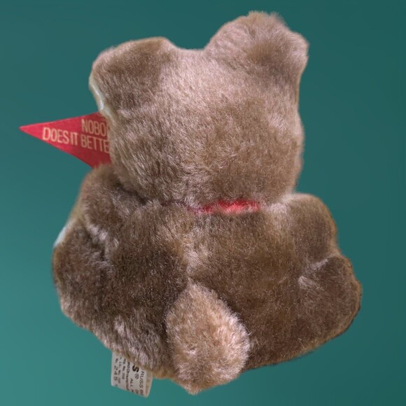 Russ Berrie Mini Teddy Bear #245 Nutshells Brown 4.25" Avon Made in Korea Vtg - Picture 2 of 10
